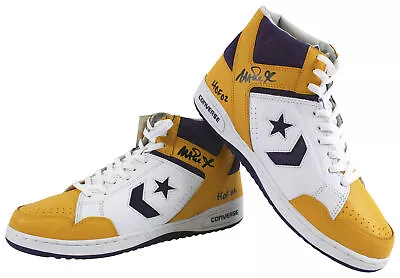 Lakers Magic Johnson  HOF 02  Signed Converse Weapon Shoes W/Box BAS Witness • $3396.88