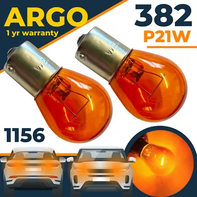 P21w 382 Ba15s Amber Orange Indicator 1156 Signal Turn Van Car Light Bulbs 12v • £3.89