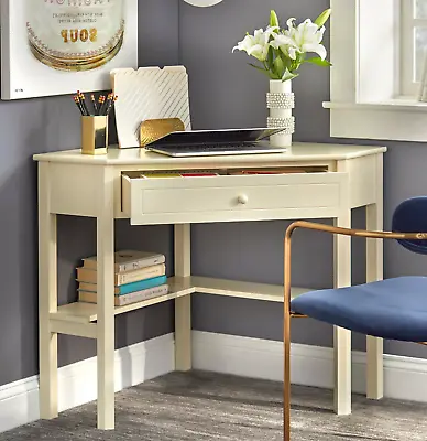 Corner Desk W Drawer Home Office Small Space Saver White Work Gaming Dorm Nook • $118.72