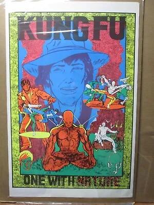 Vintage Kung Fu Black Light Poster 1973 One With Nature Carl Taylor  19458 • $128.17