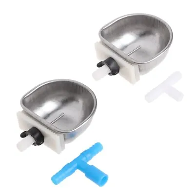 Rabbit Water Feeder Stainless Steel Bowl Poultry Auto Drinking System Set • $5.64