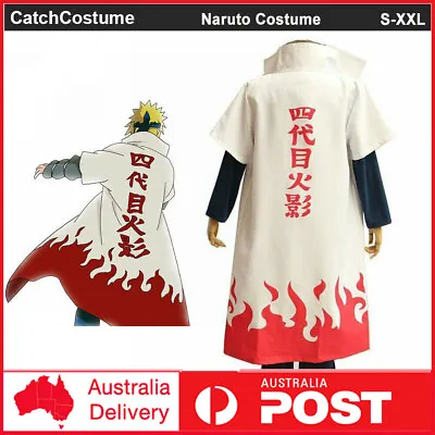 Anime Naruto Cosplay Costume 4th Fourth Hokage Namikaze Minato Cape Cloak Robe • $15.65