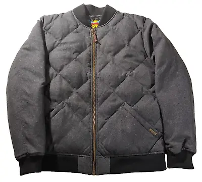 Eddie Bauer Down Jacket Large Quilted Bomber Grey 1936 Skyliner Model • $140