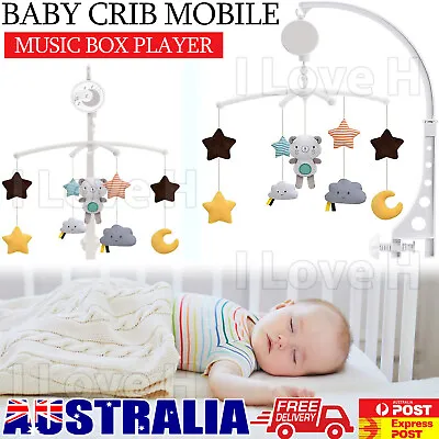 $26.99 • Buy Baby Cot Hanging Musical Bed Bell Crib Wind Up Music Box Gift Rattle Toys LOVE