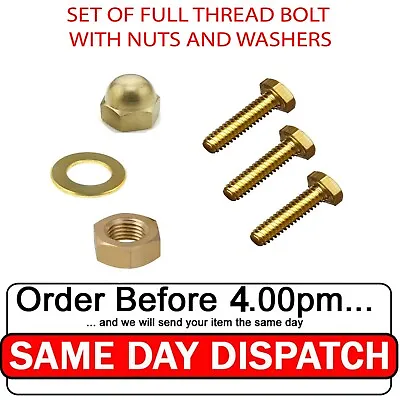 £24.50 • Buy BRASS Sets Bolts Nuts And Washers Full Thread Bolts 933 Sizes M4 M5 M6 M8