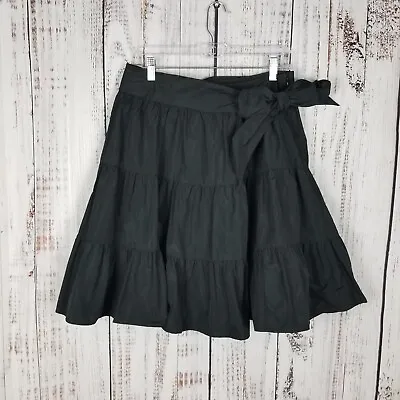 Moschino Jeans Black Tiered Skirt Womens 8 Skirt Belted Short Zipper  • $45