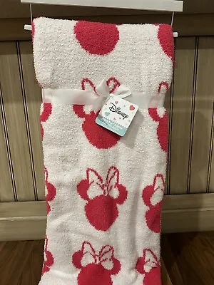 DISNEY MINNIE MOUSE HOT PINK THROW BLANKET Double Sided Snuggle Soft RARE FIND • $60