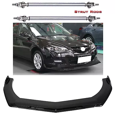 For 2004-21 Mazda Glossy Black Front Bumper Splitter Spoiler Body Kit Universal • $99.99