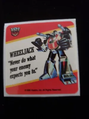 Transformers 1985 G1 Series 1 Hasbro Card Motto Sticker Wheeljack • $8.01