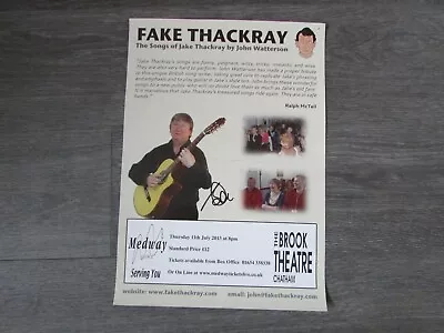 Fake Thackray Songs Jake Tribute Hand SIGNED 2013 Brook Theatre Chatham Poster • £14.99