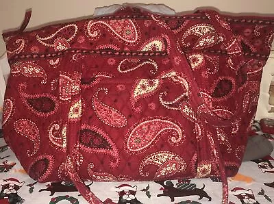 Vera Bradley Mesa Red Retired Pattern XL Travel Duffel Bag • $34.99