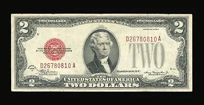 $2 Red Seal Series 1928 Big Red Seal United States Notes Old Paper Money Fine • $19.99