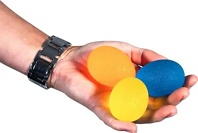 A Pack Of 3 Oval Shaped Hand Exercise And Stress Relief Balls - Arthritis • £6.99