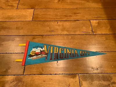 Vintage VIRGINIA CITY MONTANA FELT Pennant 25  RARE • $24.99