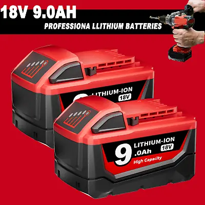 2Pack 9.0AH FOR Milwaukee 48-11-1880 M18 FUEL 9.0Amp Lithium High Output Battery • $76.92