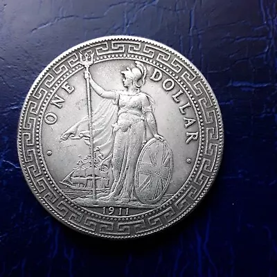 Hong Kong 1911 Trade Dollar Silver Coin XF • £14.50