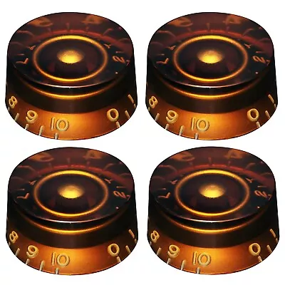 (4) AMBER Vintage EMBOSSED Speed Knobs Fits Gibson® USA & CTS Split Shaft Pots • $19.99