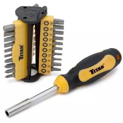 Titan 16068 (98187) 31-Piece Multi-Bit Screwdriver Set | Slotted Hex Philli... • $11.99