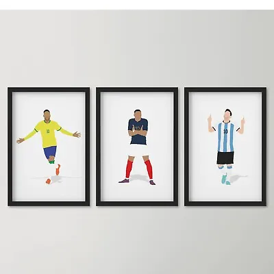 Set Of 3 MESSI/NEYMAR/MBAPPE - World Cup - Argentina - Digital Art Poster Print • $12.95