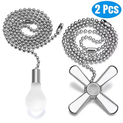 Ceiling Fan Light Bulb Pull Chain Beaded Ball Extension Set Home Decor Connector • $8.16