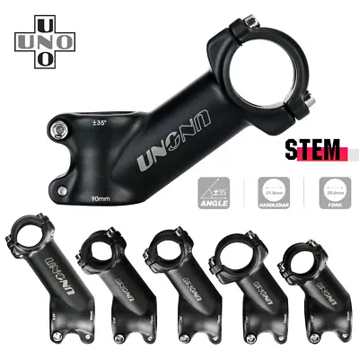 UNO 35 Degree Bike Stem Riser Aluminum Alloy Stem 25.4/31.8mm Cycling Bike Parts • $18.69