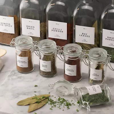 £3.99 • Buy Herbs & Spices Jar Labels Kitchen Pantry Storage Labels Minimalist Black & White
