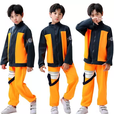 Children Uzumaki Naruto Costume Boy Anime Outfit Kids Cosplay Halloween Clothing • $44.89