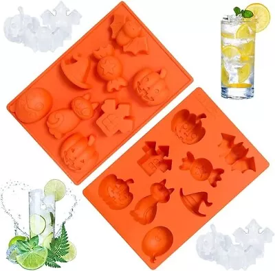 £2.99 • Buy 8 Shapes Halloween Chocolate Mould Silicone Fondant Moulds Skull Bat Cat Pumpkin