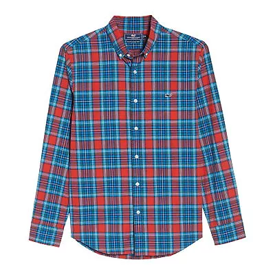 Vineyard Vines Tucker Mens Walker Button Down Shirt (Small Tomato Check) $90 • $52.63