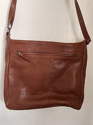 Burkely Vintage Brown Leather Satchel Crossbody Bag • $69.89