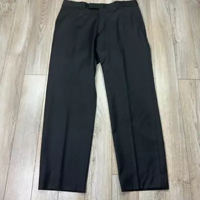 Hugo Boss James Brown Pants 35 R Black 100% WoolDress Trousers • $35