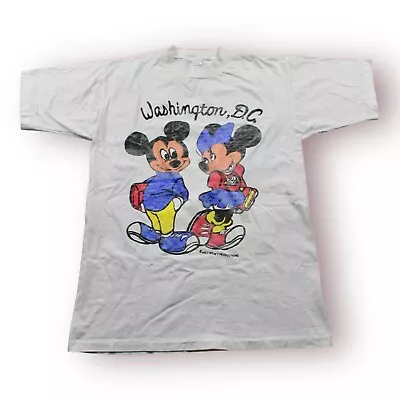 Disney 1980's Mickey And Minnie Washington D.C. Tee T-Shirt Vintage Size Large • $35