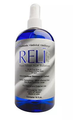 RELI NANO SILVER AG+ SOLUTION 57 PPM 1-16 Oz Bottle • $35