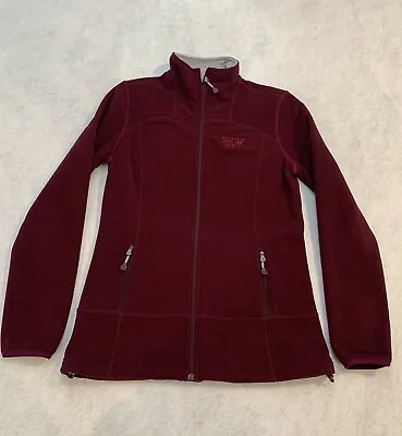 Mountain Hardwear Women's Fleece Jacket Full Zip Maroon Long Sleeve XS • $10.50