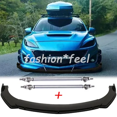 For Mazda 3 6 RX-8 Hatchback Sedan Front Bumper Lip Body Chin Splitter Strut Rod • $99.76