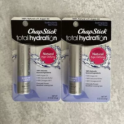 Chapstick Total Hydration Soothing Vanilla Lip Balm Tube - Lot Of 2 • $8.99