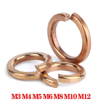 £1.50 • Buy Brass Spring Washers Split Lock Washer Ring Gasket Copper M3 M4 M5 M6 M8 M10 M12