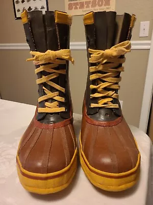 Vtg EXPLORERS Men’s Sz 7 Waterproof Rubber Winter Boots Insulated Red/Black  • $30