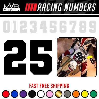 Racing Numbers Vinyl Decal Sticker | Dirt Bike Plate Number Varsity College 0841 • $6.99