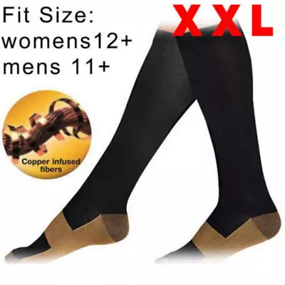 Compression Socks 20-30 MmHG Men Women Support Stockings Knee High Miracle Foot • $18.42