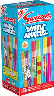 Swizzels Double Squeeze 28 Twin Packs Ice Freezable Pops Treat For Cool Kids • £10.95