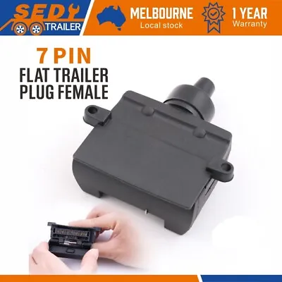 $7.79 • Buy 7 Pin Female Flat Trailer Plug Rectangle Connector Caravan Boat Trailer Parts