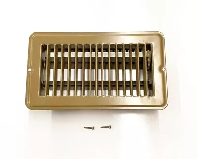 FLOOR REGISTER A/C Vent Heat Air Duct Cover Grille Metal Damper Brown Or White  • $12.49