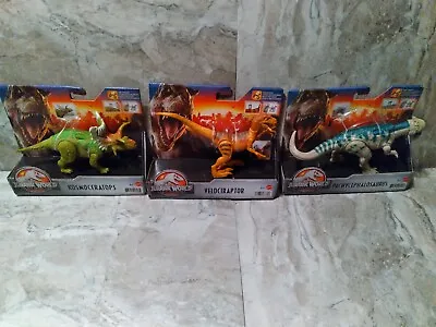 Jurassic World Legacy Collection Lot Of 3 Kosmoceratops Velociraptor Raptor Park • $14