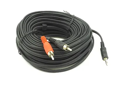 15m Twin RED BLACK 2x RCA PHONO To Stereo 3.5mm Mini Jack STEREO Audio Aux Cable • £3.49