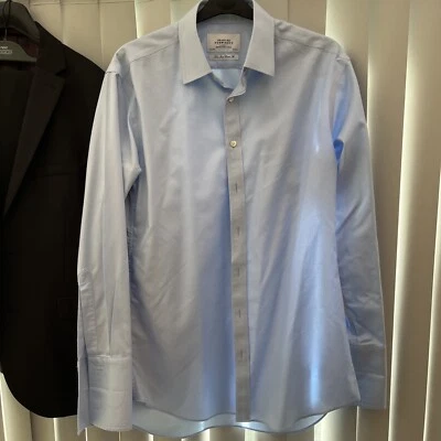 Charles Tyrwhitt Blue 16.5  Classic Fit Shirt Non Iron French Cuff 34”Sleeve • £8