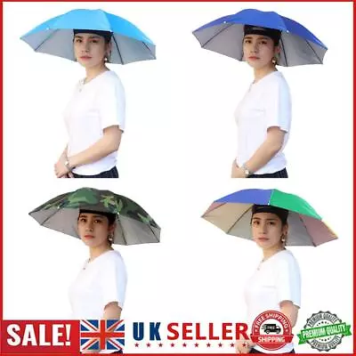 Foldable Head Umbrella Hat Golf Outdoor Sun Shade Headwear Fishing Camping Cap G • £5.58