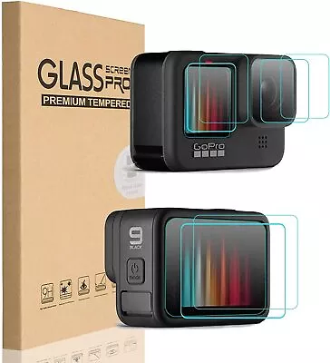 [6 In 1] Screen Protector For GoPro Hero 10/9 Premium 9H Hardness Tempered • $32.96