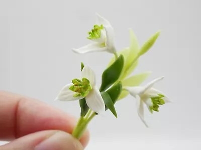 1 Pc Miniature Snowdrop Flower Clay Dollhouse Handmade Decoration 1:12 Mini Clay • $2.22