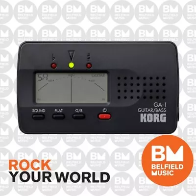 Korg GA1 Tuner Black Digital Guitar Bass GA-1 Compact New Solo - Belfield Music • $28.99